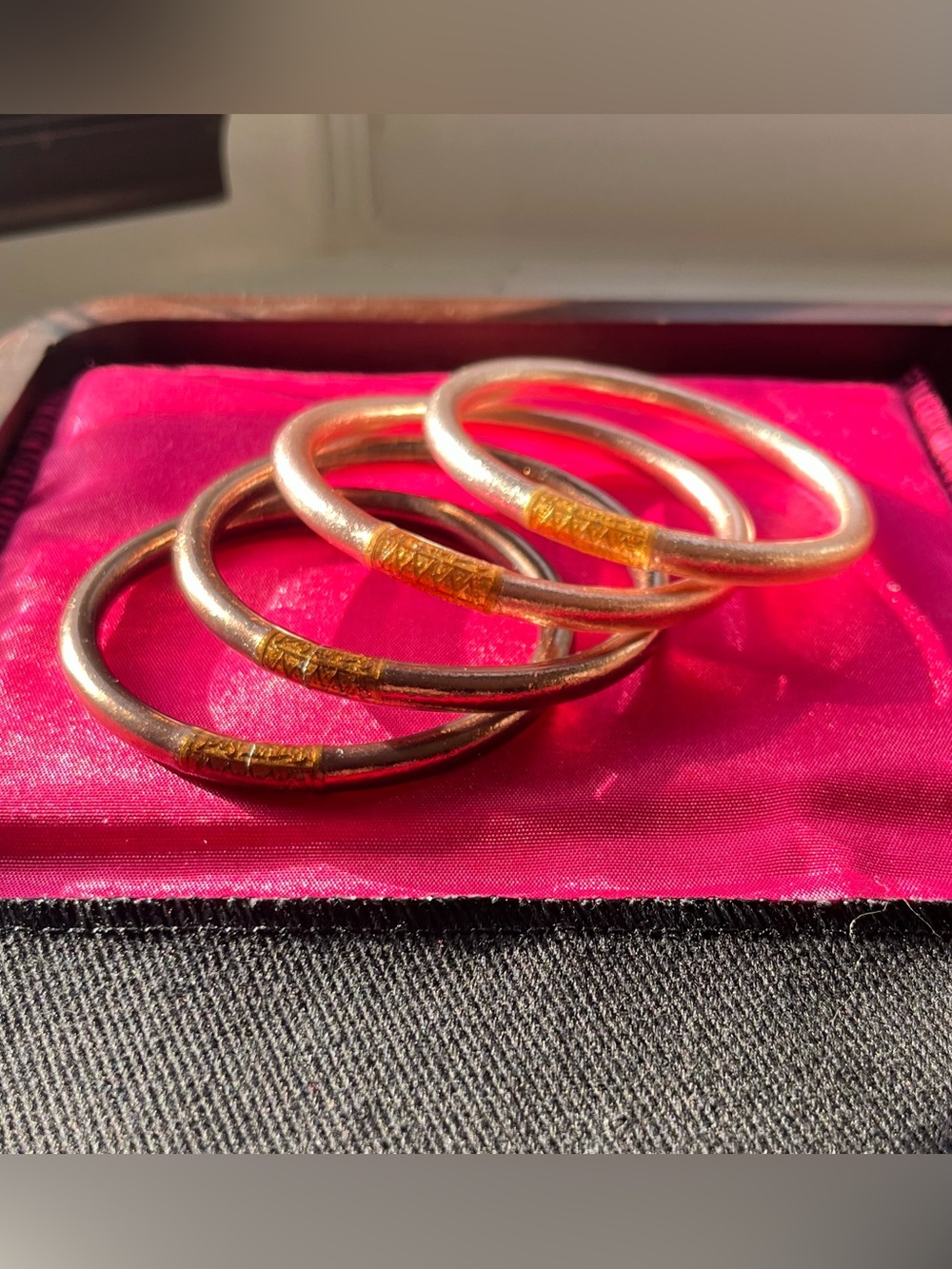BuDhaGirl All Weather Bangles - 4 Fawn Bangles w/ Pouch Size Small